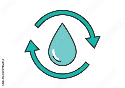 Eco-Friendly Water Cycle Illustration for Environmental Awareness