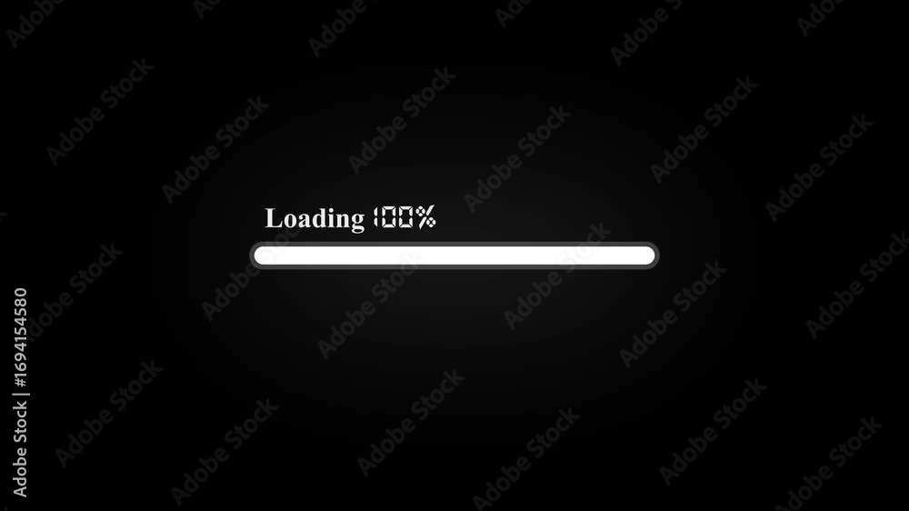 Loading progress bar animation from 0 to 100 with transparent ...