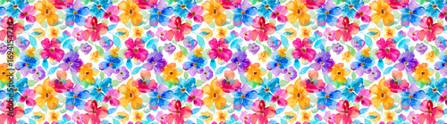A fun and vibrant abstract pattern of colorful confetti and floral art for a bright birthday celebration backdrop