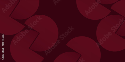 Asbtract circles burgundy with dark burgundy background. Minimalist concept.