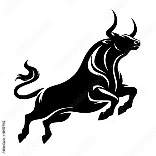 Silueta de un toro saltando