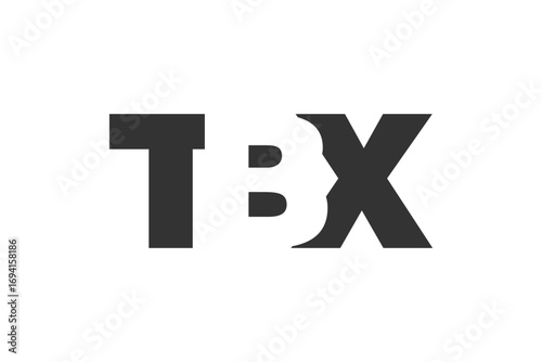 TBX logo design. Initial letter T B X bold font style for tech startups, consulting, corporate branding. Creative company name, headlines typography identity, trendy logotype.