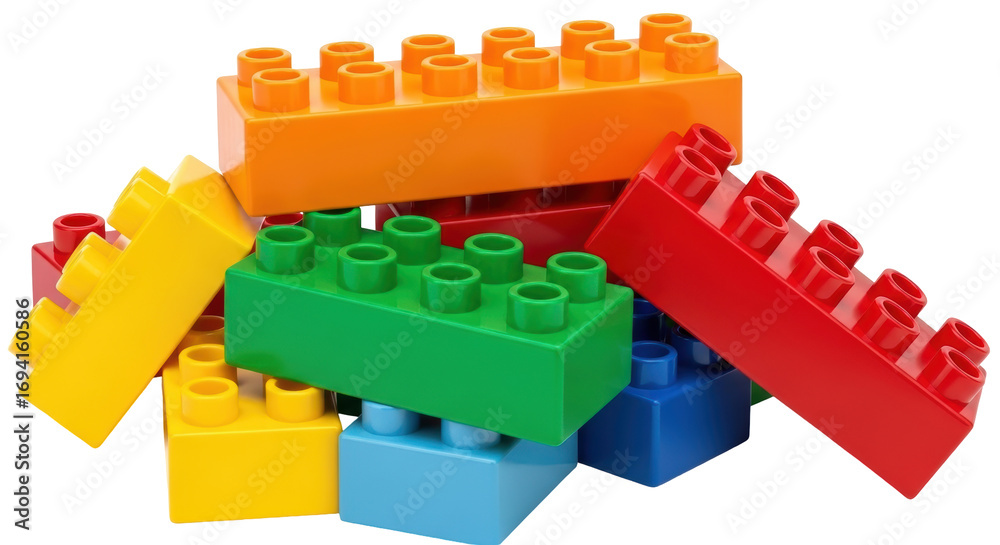 Fototapeta premium Isolated Pile of Building Blocks