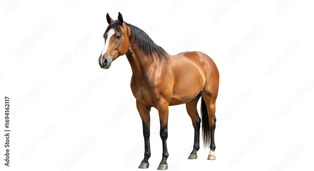 Obraz premium Isolated Brown Horse Standing