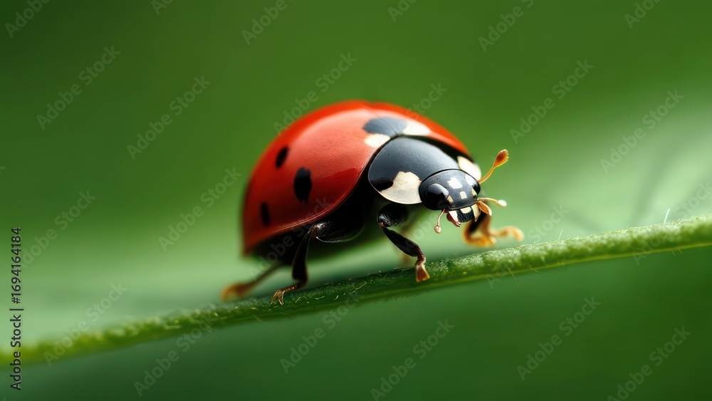 Fototapeta premium Ladybug on a leaf (2)