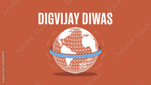 Digvijay Diwas India Celebration Globe Heritage Culture Historical Observance Illustration