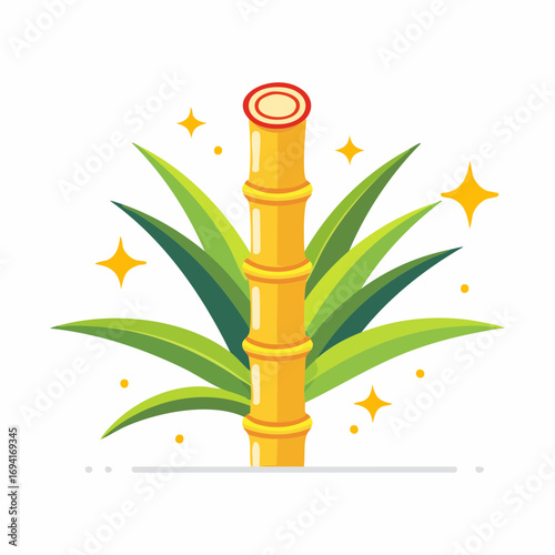 Stylized Illustration Of Sugarcane Plant