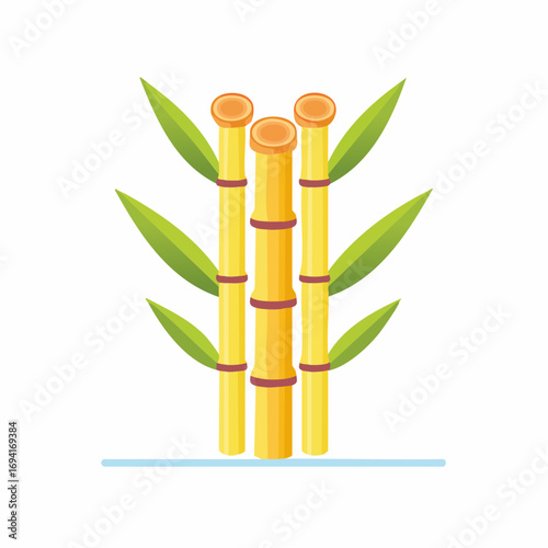 Three Yellow Bamboo Plants