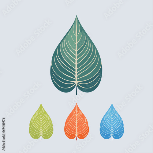 Colorful Leaf Design Variations