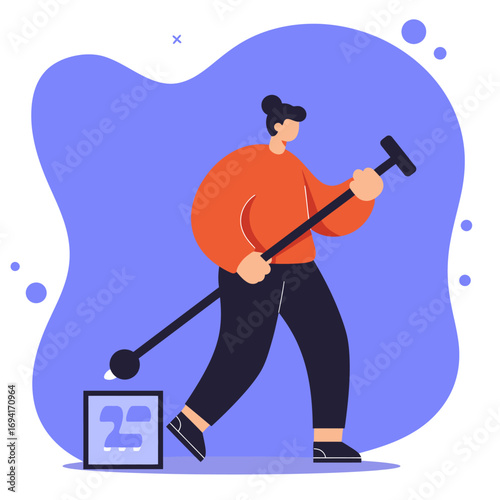 Focused person strategically engaging with a '25' target, representing goal achievement, milestone completion, or hitting a specific number in business, finance, or gaming.
