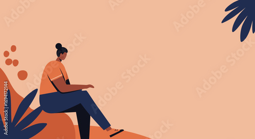 Person working remotely on laptop in a stylish, minimalist setting. Ideal for concepts of freelance, digital nomad, or flexible work lifestyle.