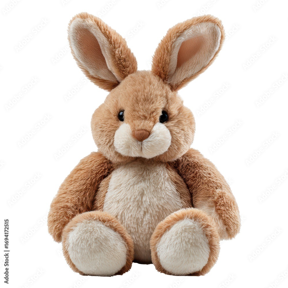 Fototapeta premium A Cuddly and Adorable Plush Bunny Rabbit Ideal for Children’s Playtime and Comfort, Perfect for Gifts and Collecting for All Ages