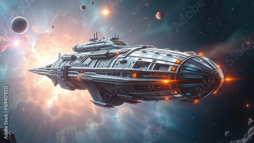 Wallpaper Mural spaceship in space Torontodigital.ca