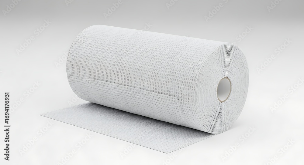 Fototapeta premium Roll of white medical plaster bandage on white background studio shot