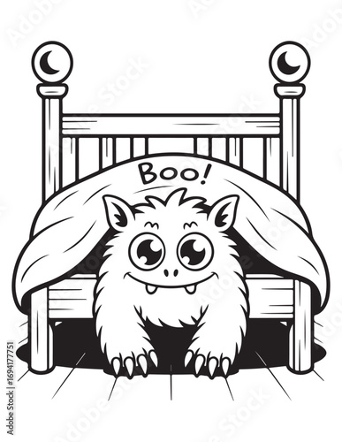 Spooky Halloween Coloring Book Pages For Kids-Adults,  Vectors Illustration, Line Art, Black & White Designs, Bold-Easy, A4 Size 8.5x11" Inches