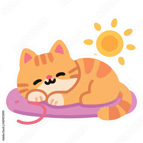 Modern Sticker Cat Cute Illustration