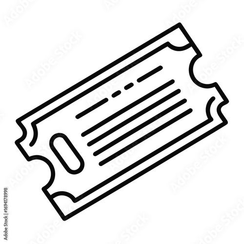 Ticket silhouette isolated on white background