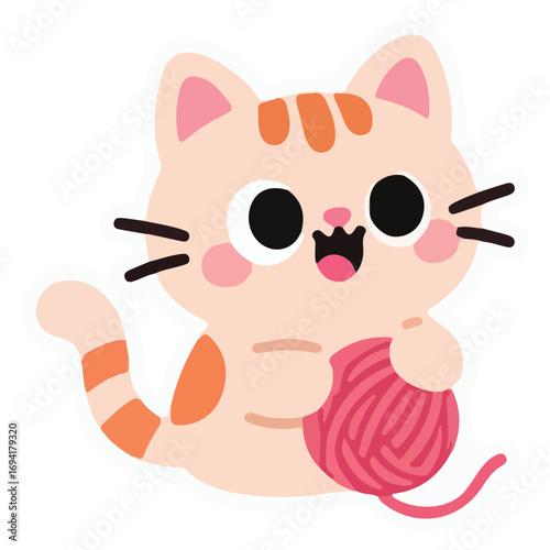 Modern Sticker Cat Cute Illustration
