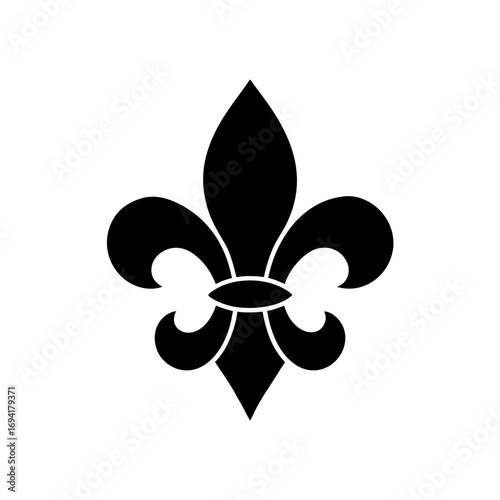 Black fleur de lis illustration on transparent background silhouette