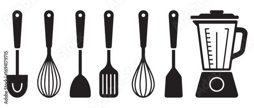 Icon tool mixer. Vector black silhouette. with white background