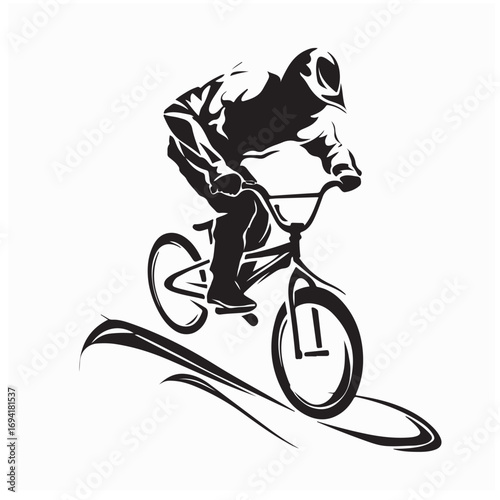 Bmx design creative logo concept isolated on white background