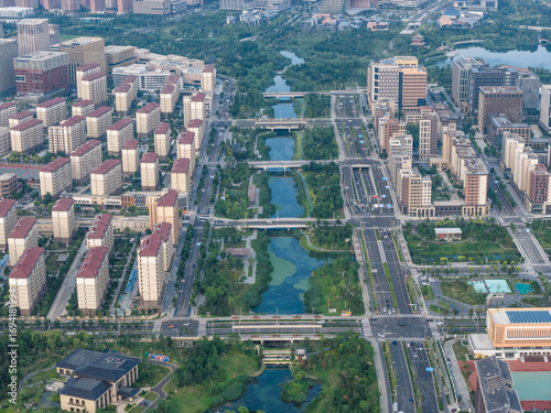 Aerial view of Xiongan New Area, Hebei Province, China