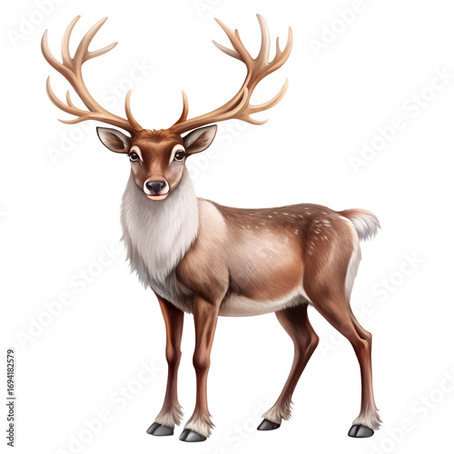 Reindeer for christmas. Animal isolated on transparent background, Png