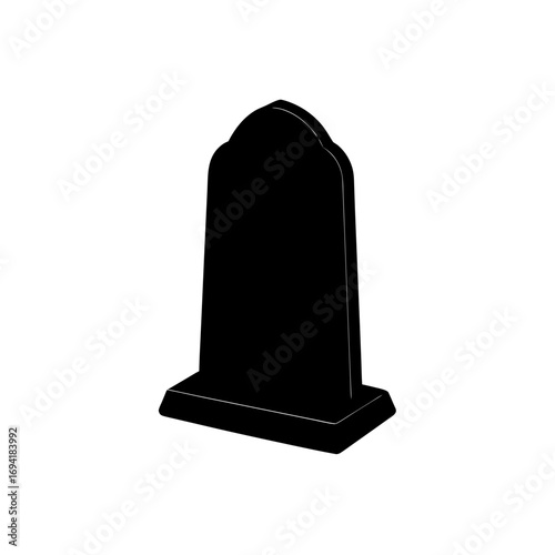 Isolated black tombstone art on transparent background silhouette