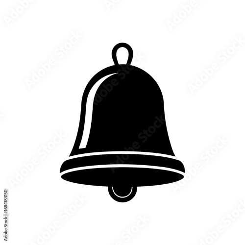 Illustration of a simple bell on transparent background silhouette