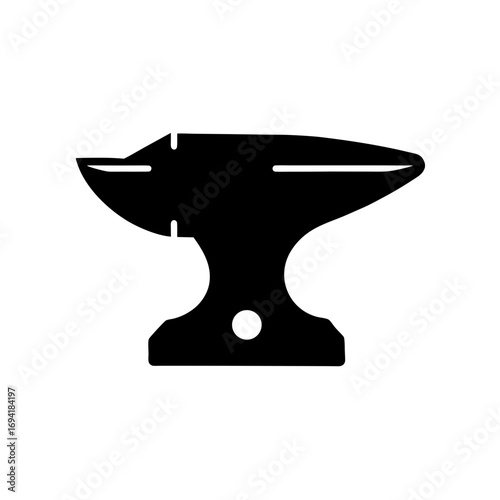 Silhouette of an anvil tool on transparent background