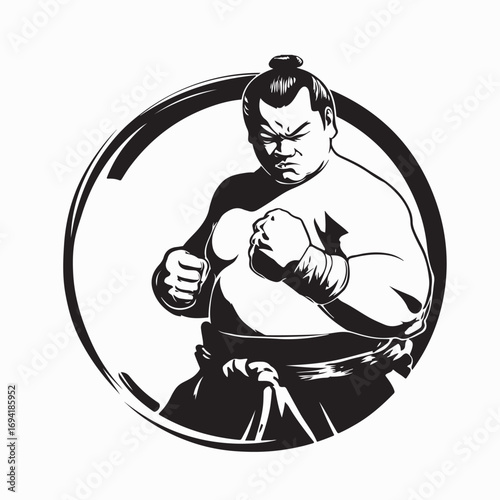 Japanese Sumo Wrestler Vector Image isolated on white background
