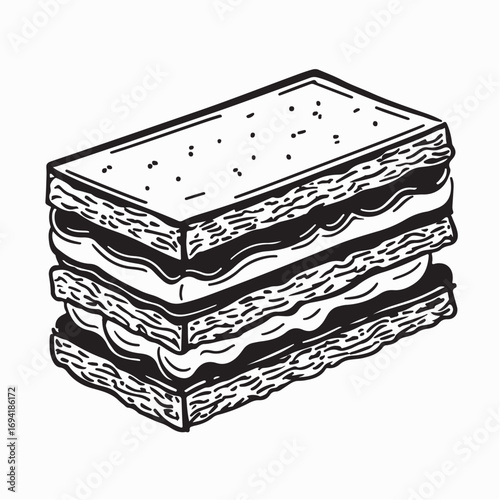 Delicious Lasagna Slice Vector Image Isolated on white background
