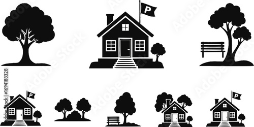 park icon Graphic vector set for ui design
