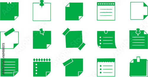 Note sticky icon Graphic vector set for ui design
