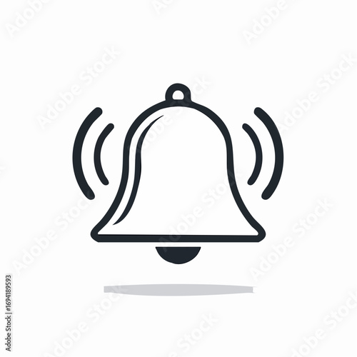 Notification bell icon A simple and elegant symbol for alerts and reminders, perfect for digital interfaces