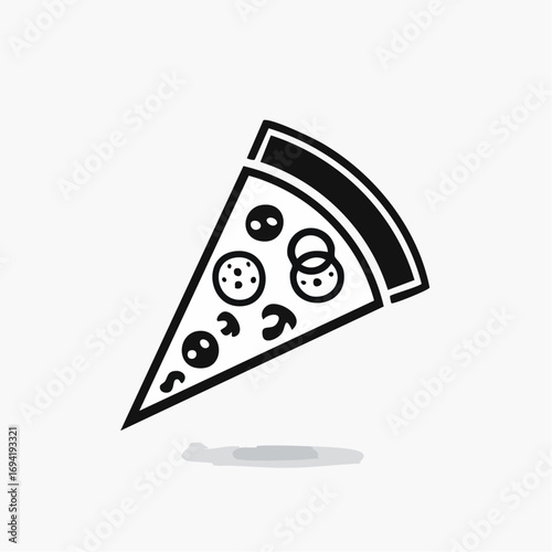 Iconic single slice of pizza, a deliciously simple concept of fast food and casual dining, representing quick, satisfying, and flavorful Italian-inspired cuisine