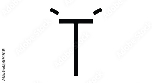 Abstract geometrical representation evoking concepts of light, symmetry and simplicity through minimalistic design on a clean backdrop