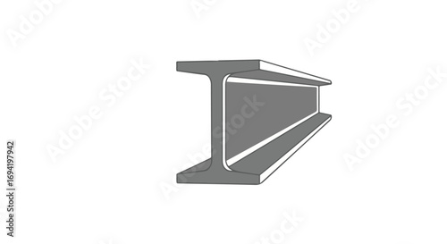 Illustration of an I-beam structure, a fundamental component for modern construction projects and engineering marvels using supportive metal beams