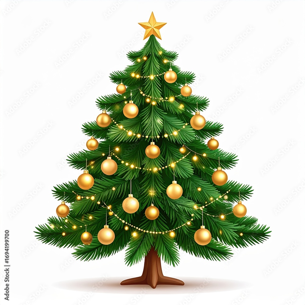 Fototapeta premium christmas tree isolated on white