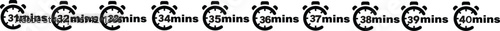 Vector icon set of timers and clocks isolated on a white background. Stopwatch, fast time, and countdown symbols. Chronometer and time management graphic elements for design.