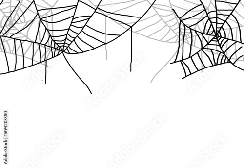 Spiderweb illustration design simple outline with copyspace