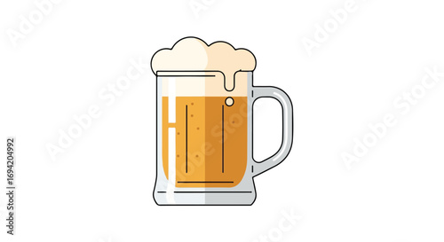 Refreshing golden beer in a classic mug with frothy head offering a crisp and inviting visual appeal suitable for a wide variety of uses