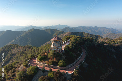 Shrine on Throni Hill Overlooking Troodos Mountains near Kykkos Monastery in Cyprus