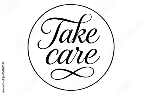 Calm elegant calligraphy lettering smooth curves balanced composition clear readable letters consistent style none circular frame composition clean white background vector look high.