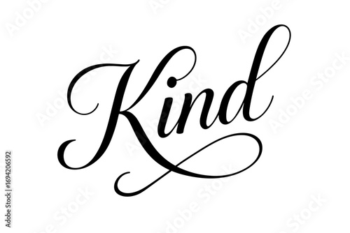 Kind Light elegant calligraphy lettering smooth curves balanced composition clear readable letters consistent style none diagonal decorative composition clean white background vector look.