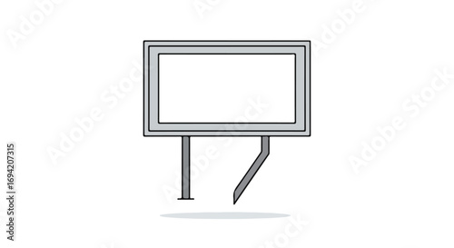 Stylized advertising billboard, an empty signage canvas awaits the addition of innovative graphics or commercial marketing