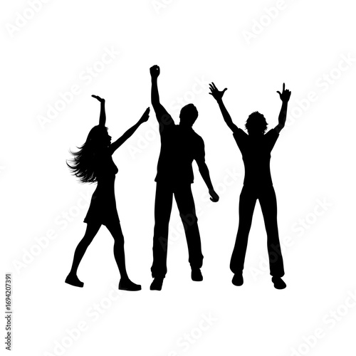 silhouettes of people dancing