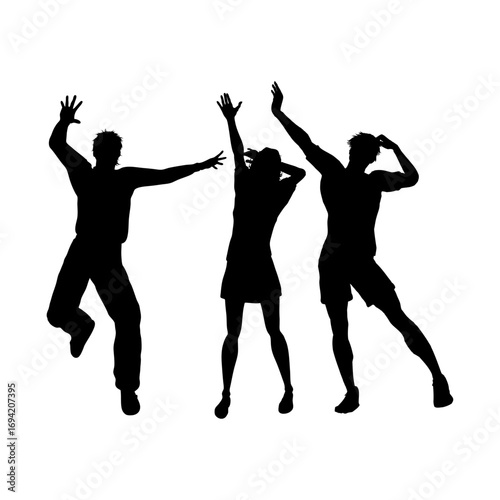 silhouettes of dancing people