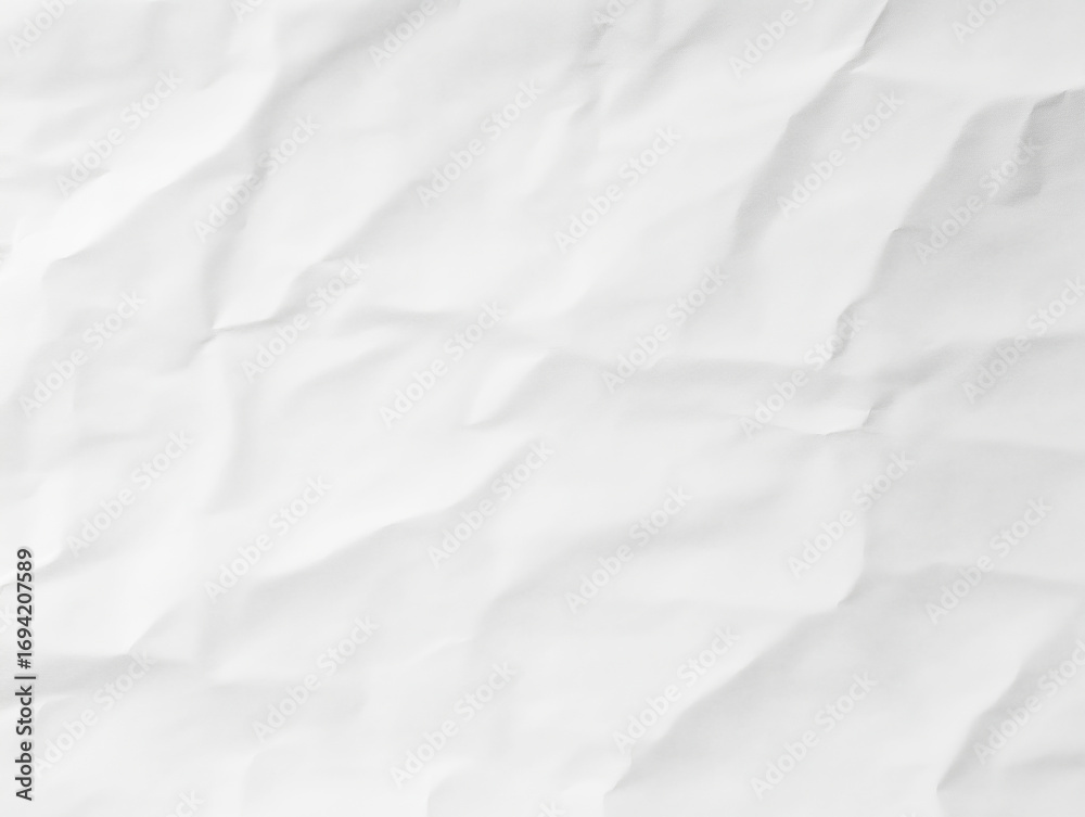 Fototapeta premium Crumpled White Paper Texture Background for Creative Design Projects and Artistic Applications