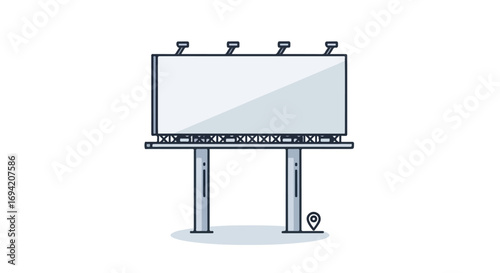 Vector illustration of a roadside billboard with empty display surface for outdoor advertising and messaging purpose